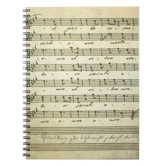 Caderno Espiral Partitura Vintage, Partitura Musical Antiga 1810 (Frente)