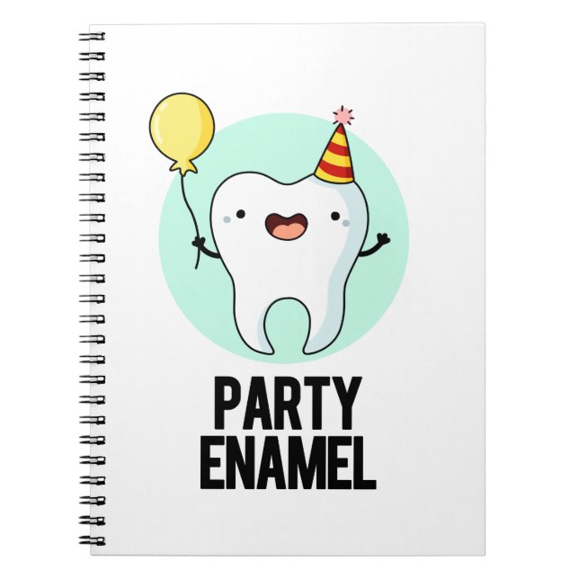 Caderno Espiral Party Enamel Funny Tooth Pun (Frente)