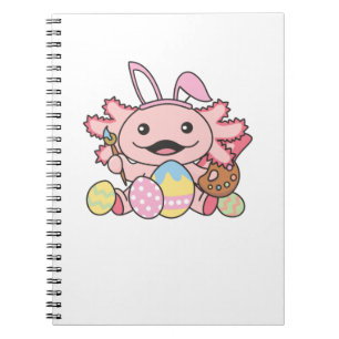 Caderno Espiral Páscoa Axolotl Cuta Com Ovos De Páscoa Como Páscoa