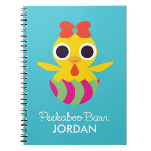 Caderno Espiral Páscoa Bayla do celeiro do Peekaboo o pintinho