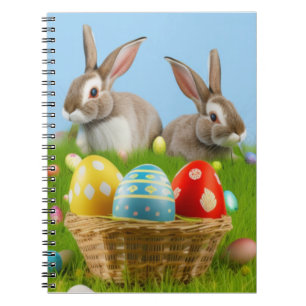 Caderno Espiral Páscoa bonita Bunnypara um humor positivo