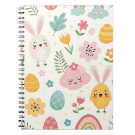 Caderno Espiral Páscoa Bunny Pattern