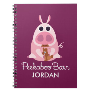 Caderno Espiral Páscoa do celeiro do Peekaboo suspeitoso o porc