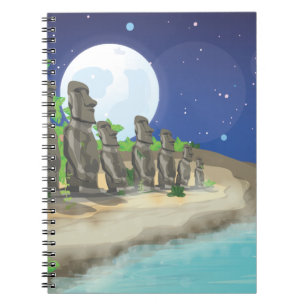 Caderno Espiral Páscoa Island Moai