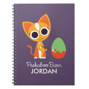 Caderno Espiral Páscoa Purrl do celeiro do Peekaboo o gato