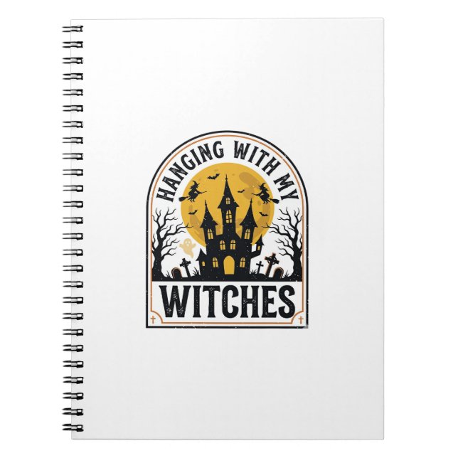 Caderno Espiral Passando o tempo com as minhas Bruxas Design Vinta (Frente)