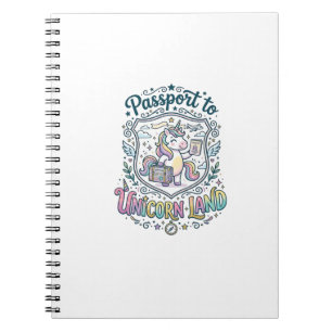 Caderno Espiral Passaporte de Unicórnio para Terra de Unicórnio Fu