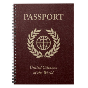 Caderno Espiral passaporte marrom