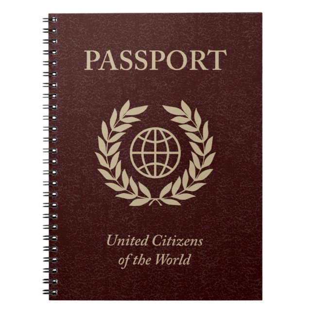 Caderno Espiral passaporte marrom (Frente)