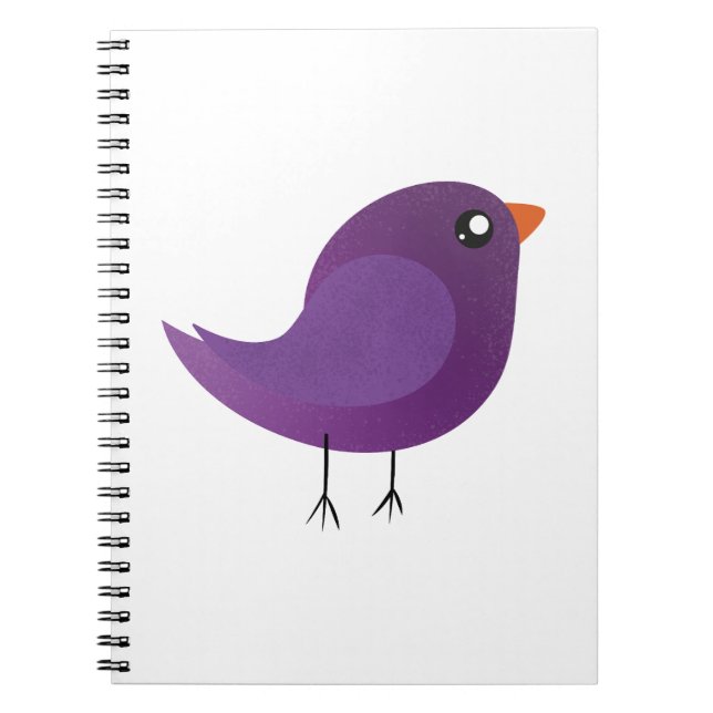 Caderno Espiral passarinho roxo fofo (Frente)