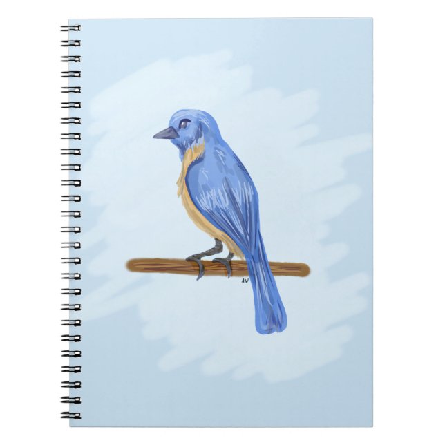 Caderno Espiral Pássaro azul (Frente)