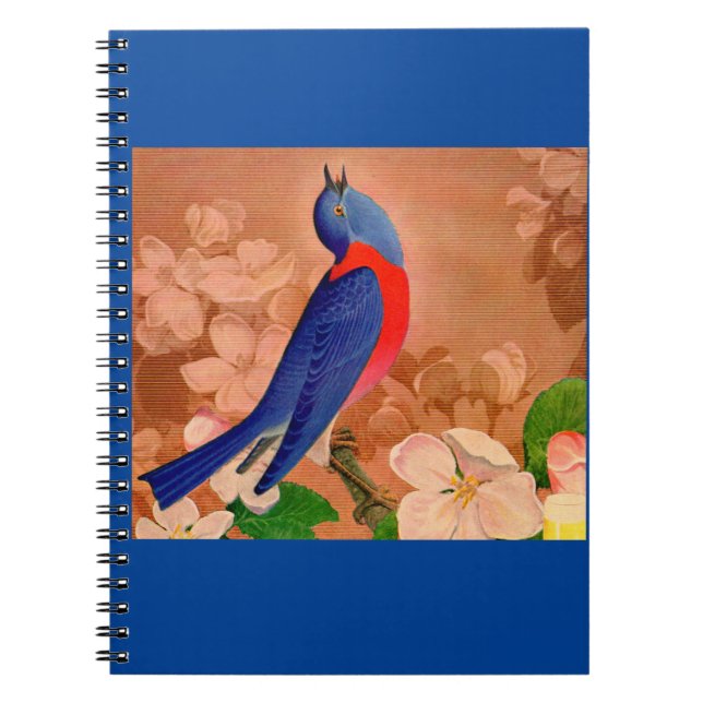 Caderno Espiral pássaro azul da felicidade (Frente)