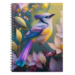 Caderno Espiral Pássaro de Fantasia Amarelo Violet Tufado