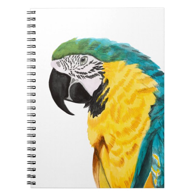 Caderno Espiral Pássaro de papagaio tropical (Frente)