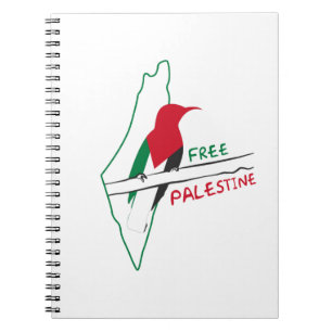 Caderno Espiral Pássaro do pavilhão palestiniano
