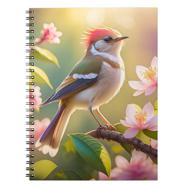 Caderno Espiral Pássaro Fantasia do Warblay Chested Buff (Frente)