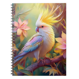 Caderno Espiral Pássaro Iridescente Wing Cockatiel Fantasy