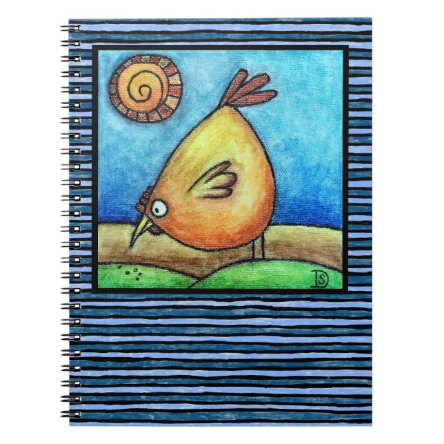 Caderno Espiral Pássaro Laranja Gordo (Frente)