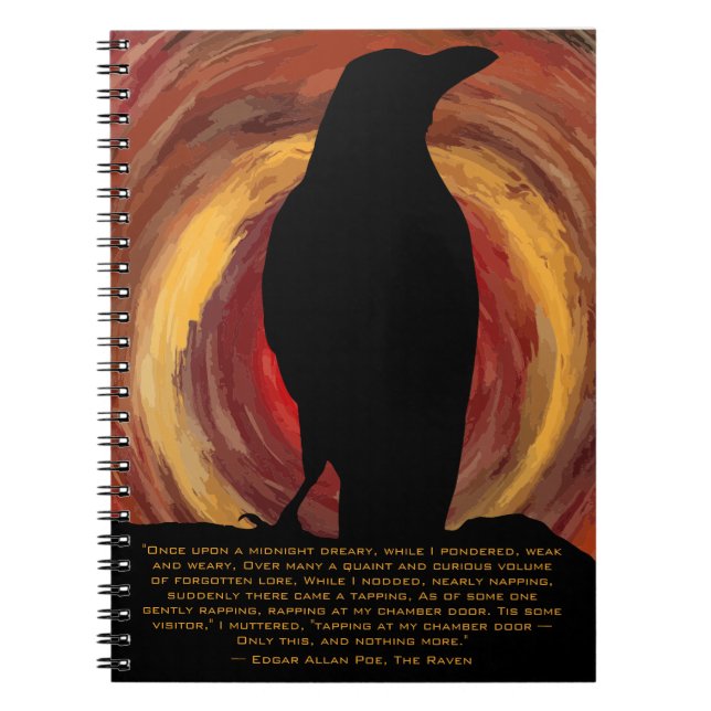 Caderno Espiral Pássaro Negro O Notebook Raven (Frente)