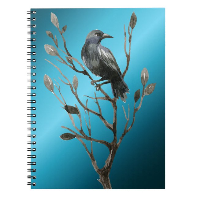 Caderno Espiral Pássaro Negro O Notebook Raven (Frente)