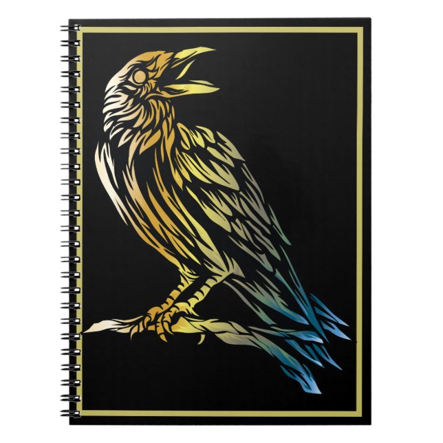 Caderno Espiral Pássaro Negro O Notebook Raven (Frente)