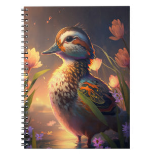 Caderno Espiral Pássaro Pato Retrato Animal Pintando Pôs Selvagens