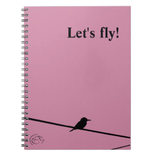 Caderno Espiral Pássaro preto em um fio