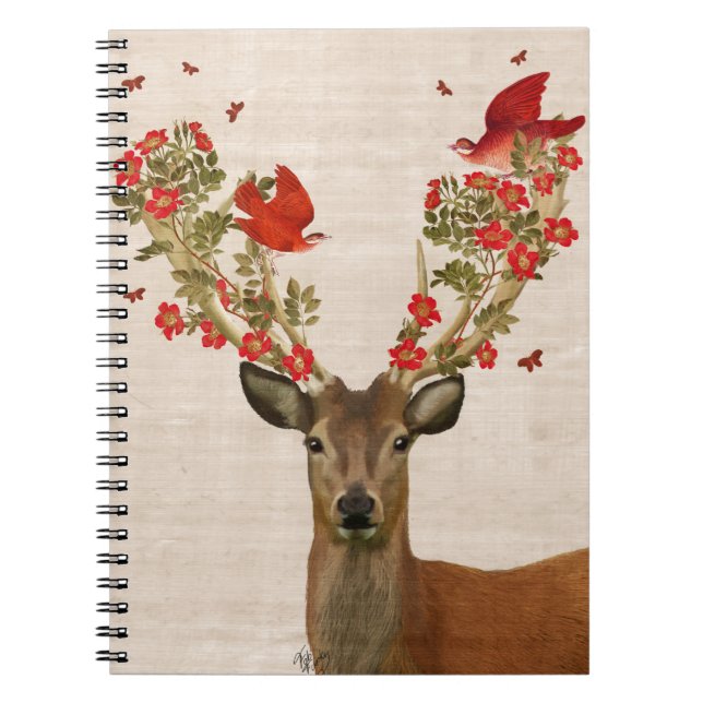 Caderno Espiral Pássaros Deer and Love (Frente)