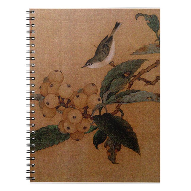Caderno Espiral Pássaros e loquats de montanha (Frente)