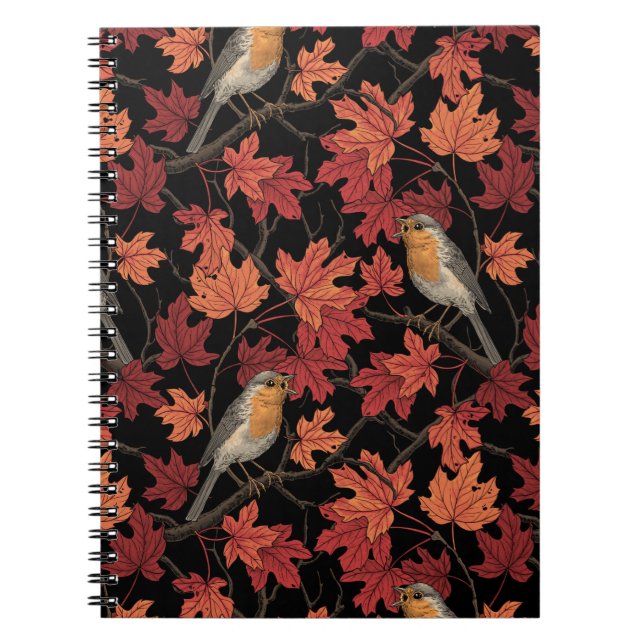 Caderno Espiral Pássaros em árvore de bordo (Frente)