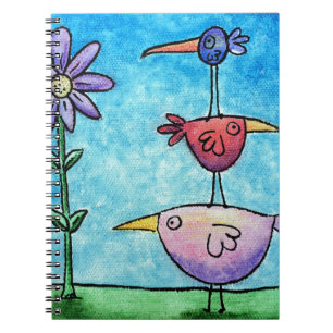 Caderno Espiral Pássaros empilhados