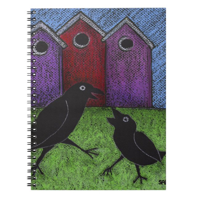 Caderno Espiral Pássaros Negros (Frente)