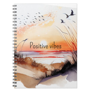 Caderno Espiral Pássaros Positivos Vibes Beach