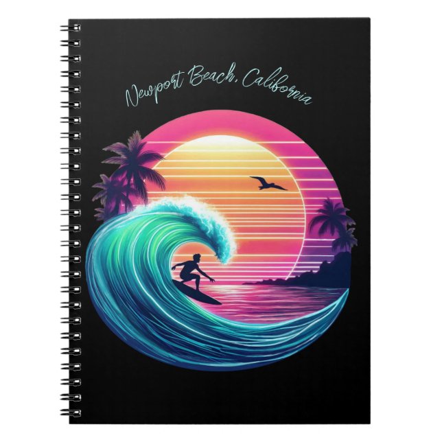 Caderno Espiral Passear a onda ao pôr do sol (Frente)