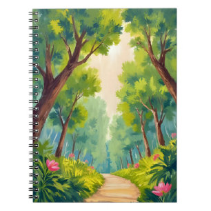 Caderno Espiral Passeio Arborizado Exuberante Aquarela da Nature