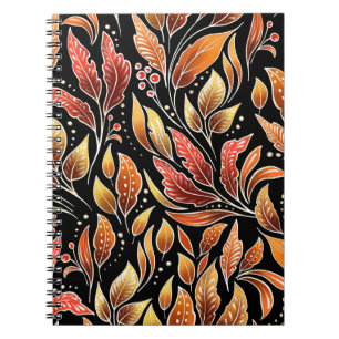 Caderno Espiral Passionflower Exotic: Vintagem Floral Preta