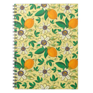 Caderno Espiral Passionflower (passiflora, fruta de paixão) sobre