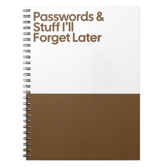 Caderno Espiral Passwords Funny Memory Notebook (Frente)