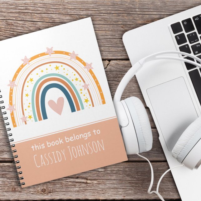 Caderno Espiral Pastel arco-íris este livro pertence ao notebook i (Criador carregado)