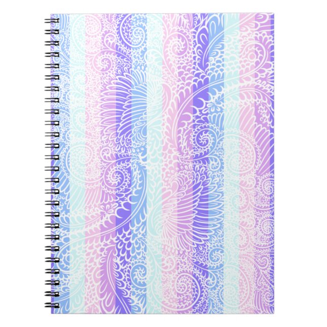 Caderno Espiral Pastel Candy Swirls | Padrão de fantasia suave em  (Frente)