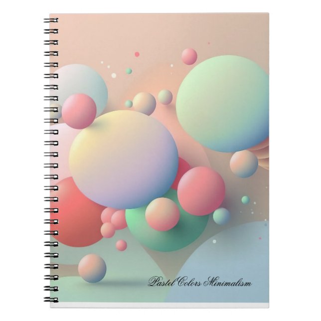 Caderno Espiral Pastel Colors Minimalism Notebook (Frente)