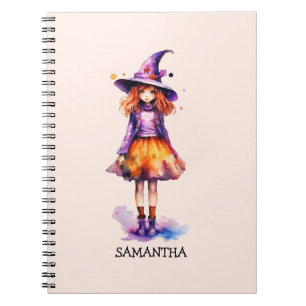 Caderno Espiral Pastel Cute Witch Girl - Halloween Aestética (2)