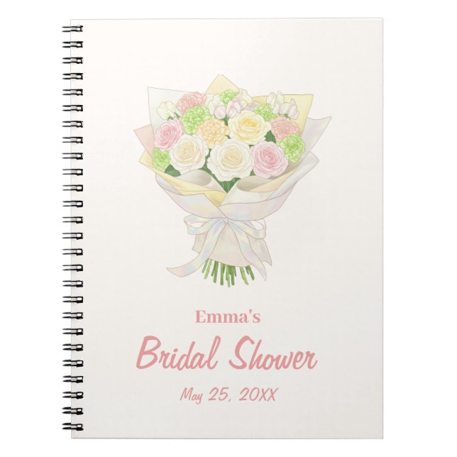 Caderno Espiral Pastel Floral Bridal Shower  – Japanese (Frente)