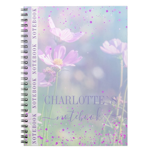 Caderno Espiral Pastel Floral  Customizable Sunshine (Frente)