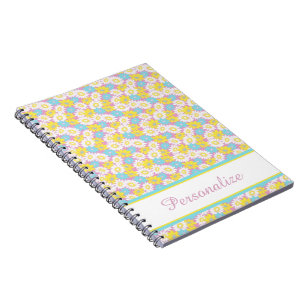 Caderno Espiral Pastel floral personalizado