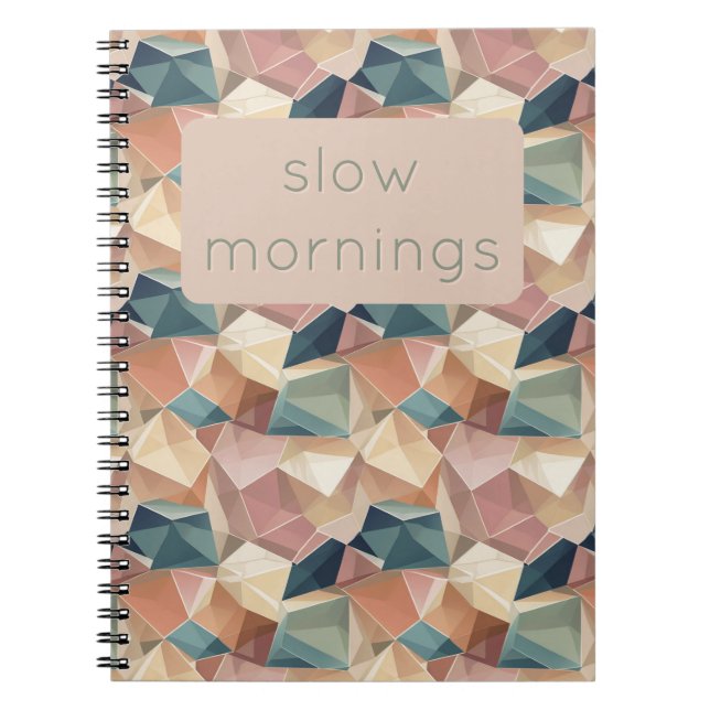 Caderno Espiral Pastel Geometric Pop | Muted Custom Notebook (Frente)