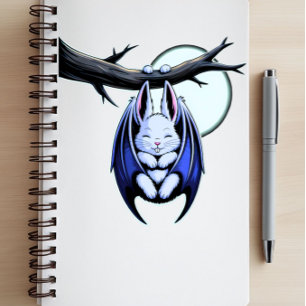 Caderno Espiral Pastel Gótico Bat Bunny Moonlight