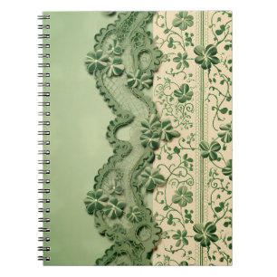 CADERNO ESPIRAL PASTEL GREEN INTRICATE LACE OLHE PADRÃO IRLANDÊS