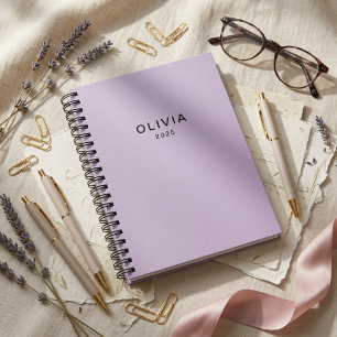 Caderno Espiral Pastel Lavanda Personalizado Nome Personalizado