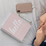 Caderno Espiral Pastel Mínimo Moderno, Rosa Alô E Seu Nome<br><div class="desc">Pastel Mínimo Moderno,  Rosa Alô E Seu Nome</div>